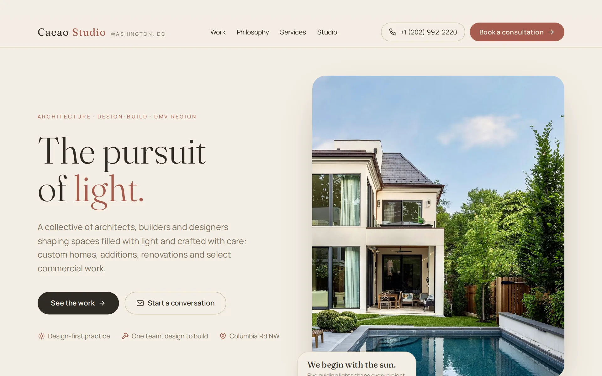 Cacao Studio homepage concept